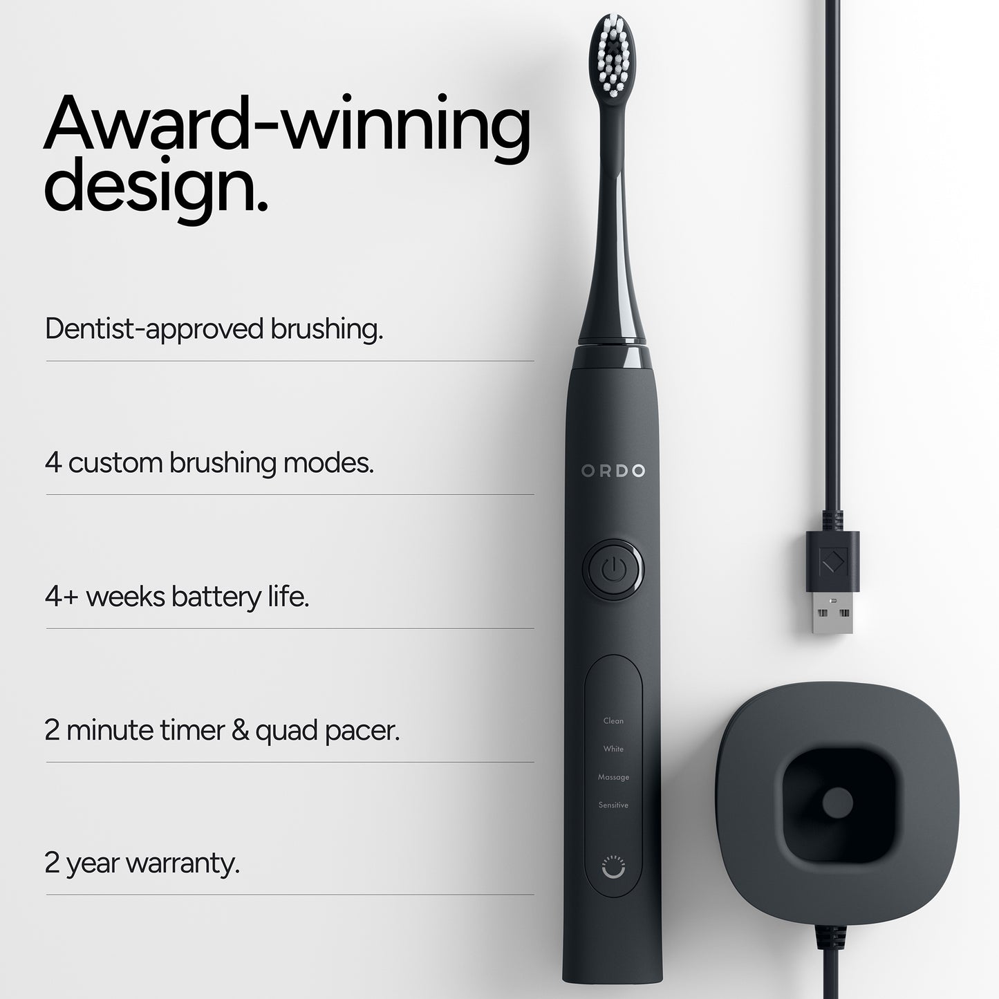 Ordo Sonic+ Toothbrush Charcoal Grey