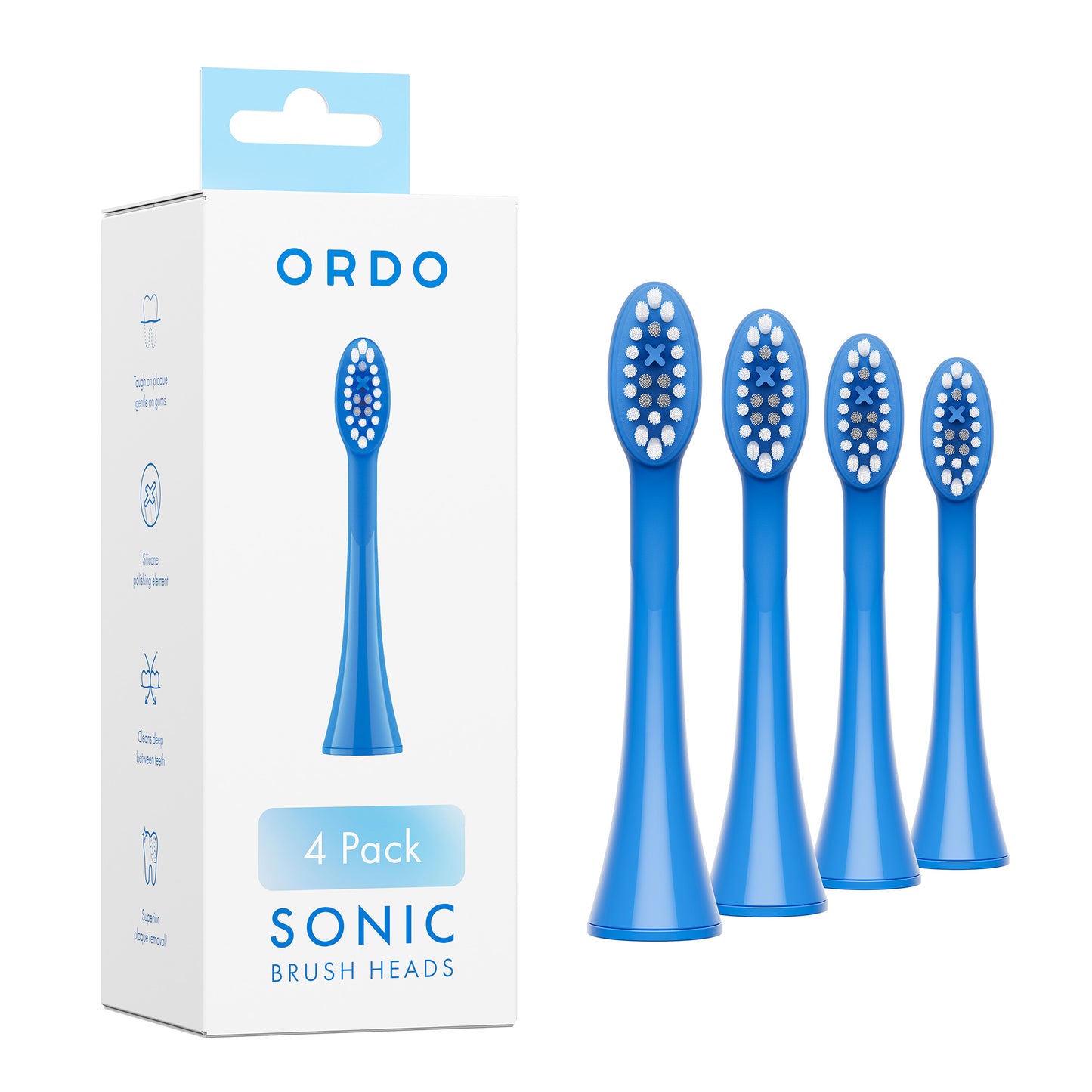 Sonic Brush Heads 4 Pack Arctic Blue