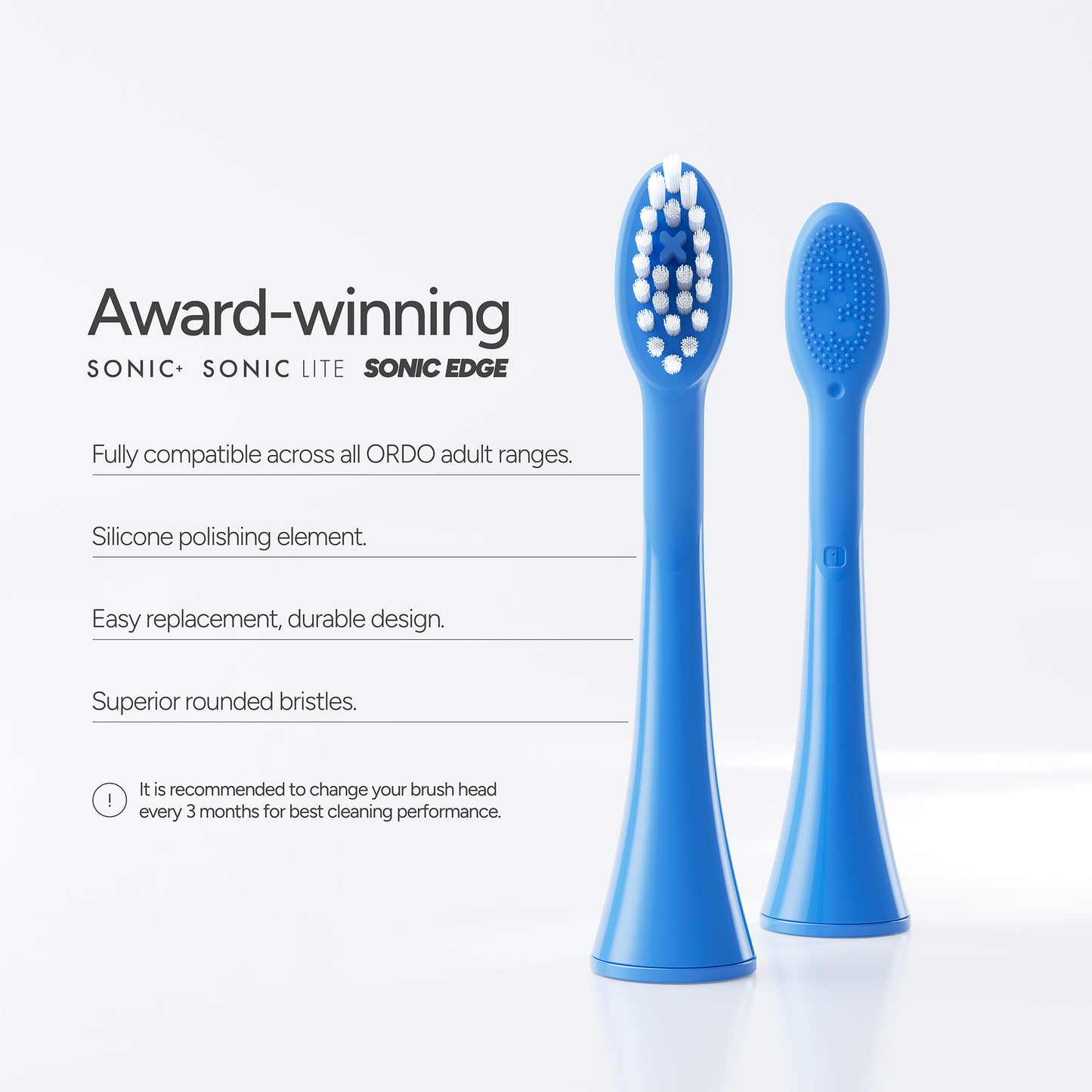 Sonic Brush Heads 4 Pack Arctic Blue