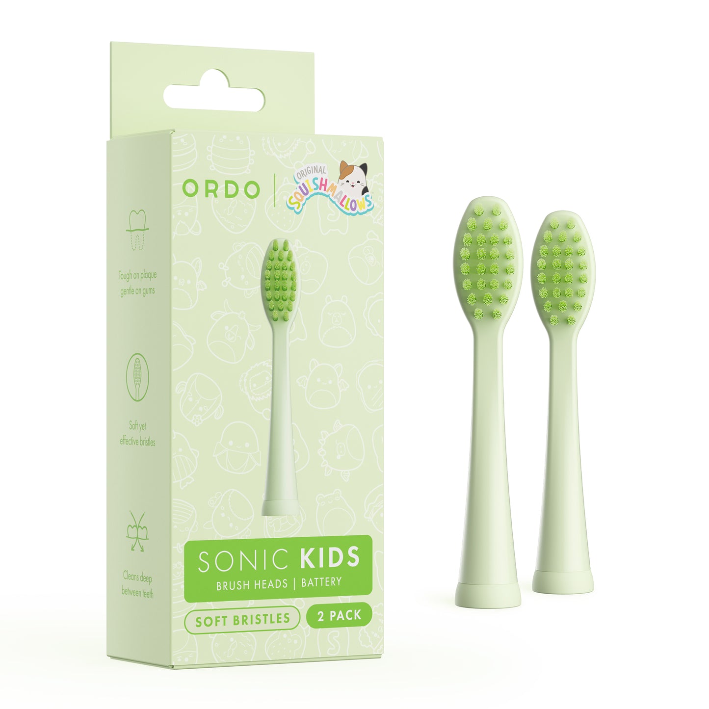 Ordo Sonic Kids Battery Brush Heads Squishmallows Rutabaga - 2 Pack