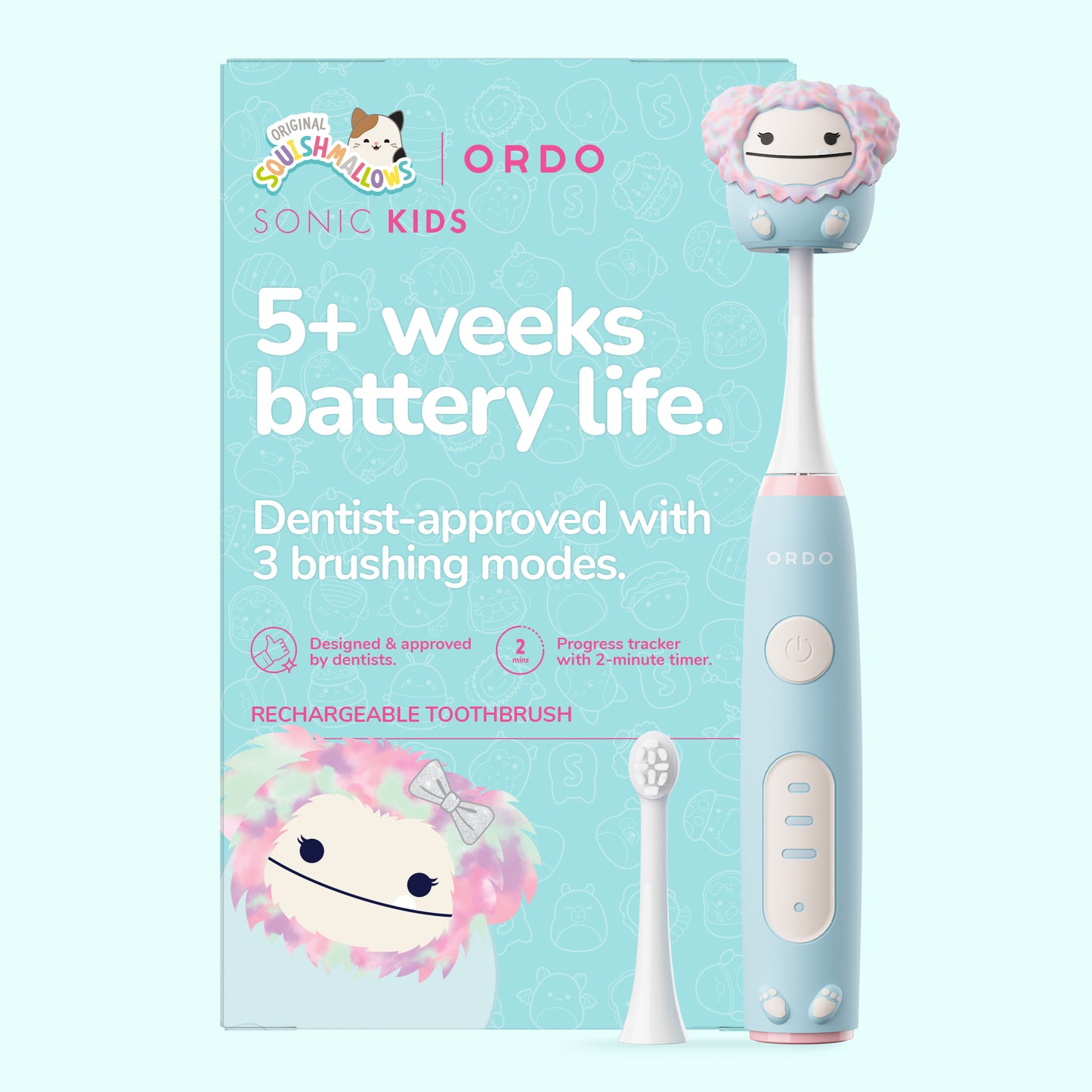 Ordo Sonic Kids Rechargeable Toothbrush  Squishmallows Zozo