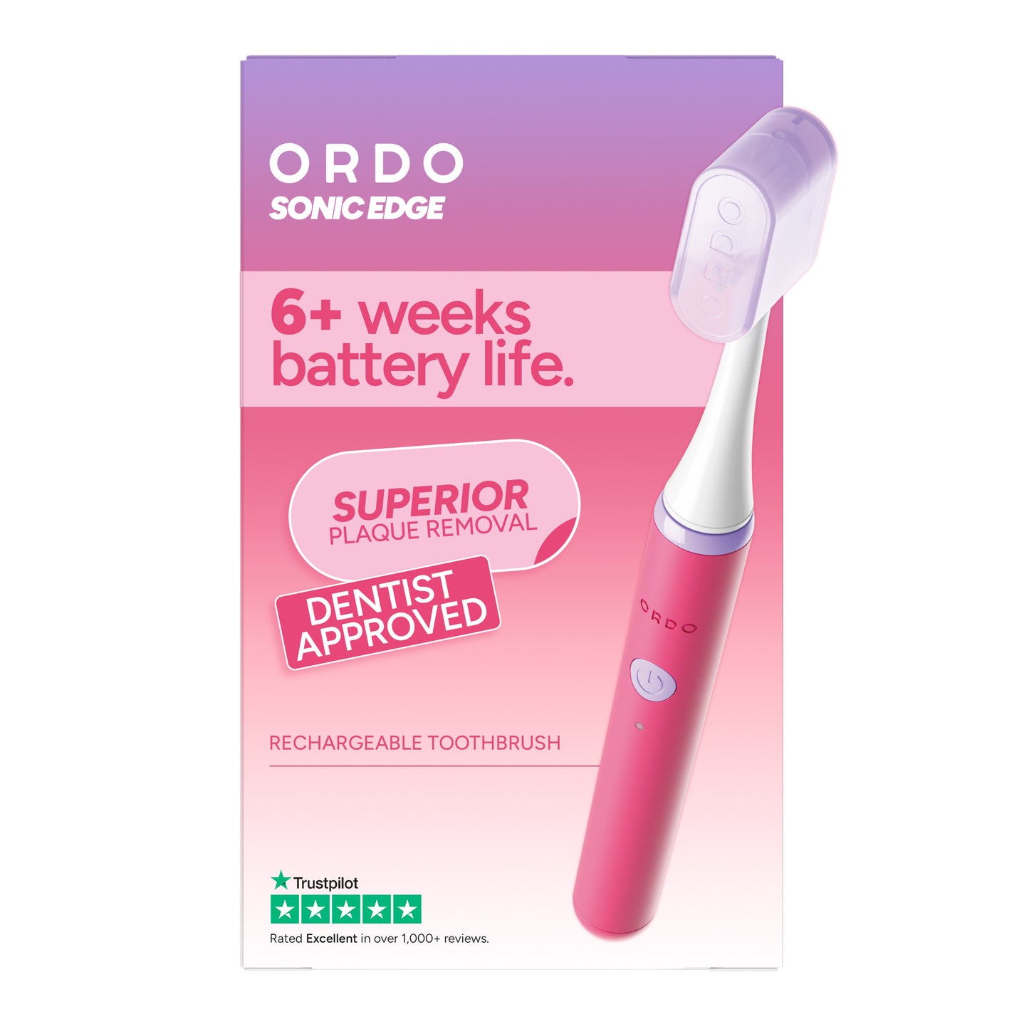 Ordo Sonic Edge Rechargeable Toothbrush Paradise Pink