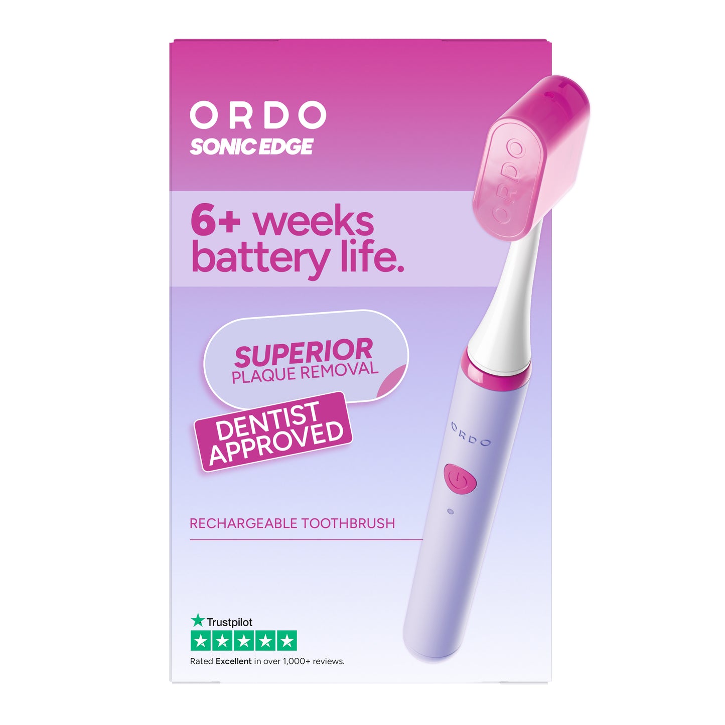 Ordo Sonic Edge Rechargeable Toothbrush Fiji  Fuchsia
