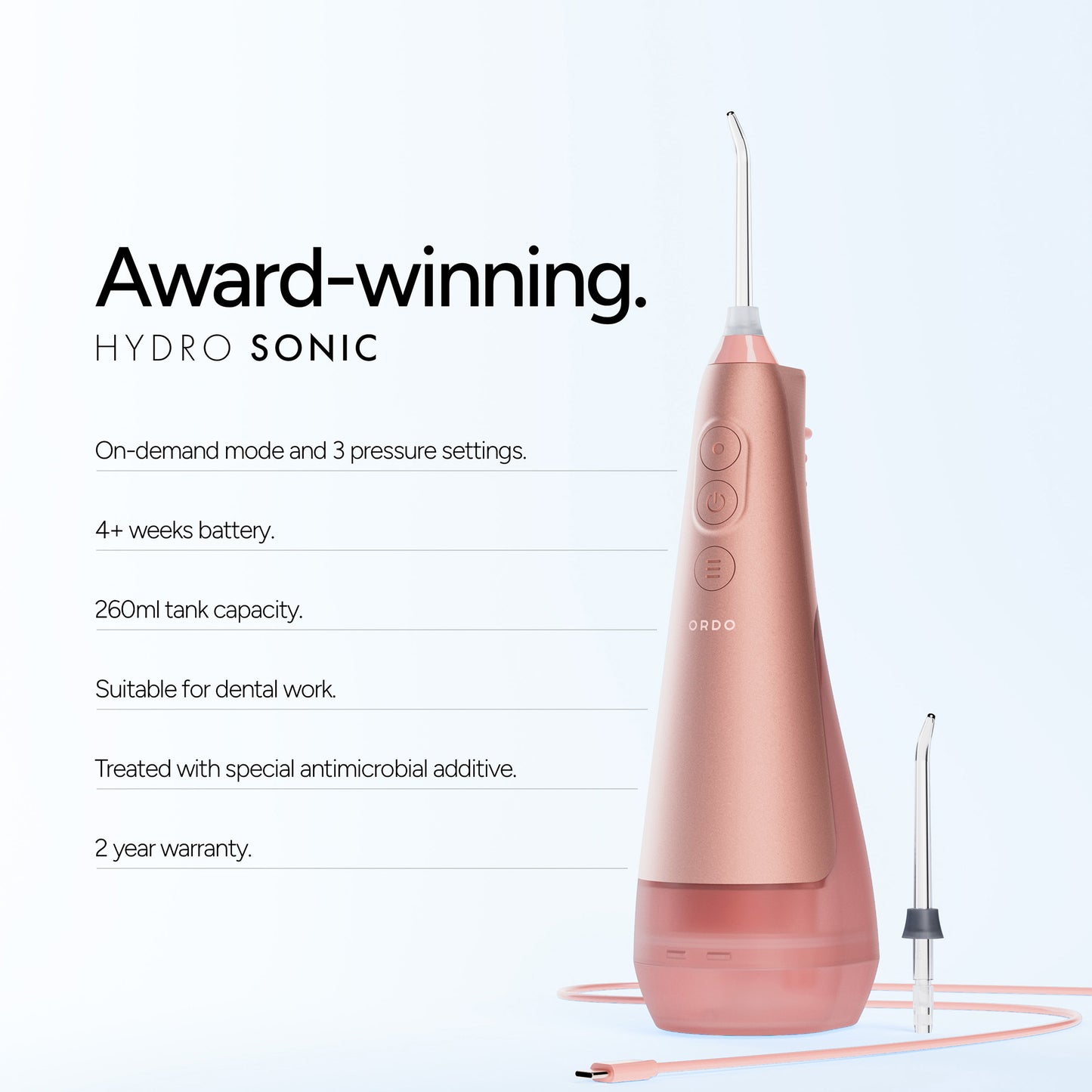Ordo Sonic Water Flosser Rose Gold